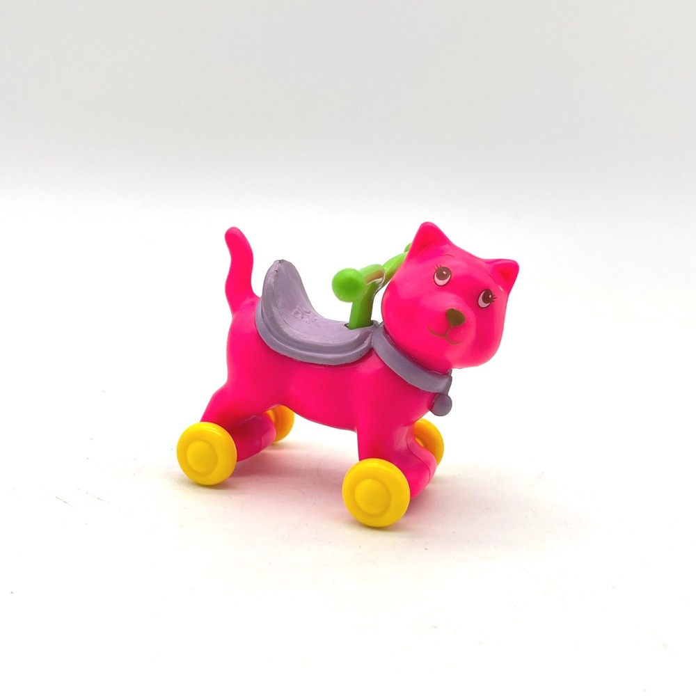 Vintage Ertl Playground Kids Pink Cat Scooter Rolling Toy Figure Hard to Find